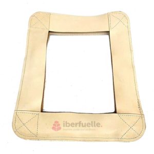 fuelle rectangular de cuero cosido
